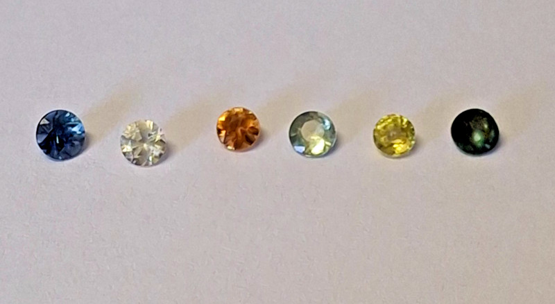 6 x round Sapphires, 3 mm Natural gems …0.9 Carat