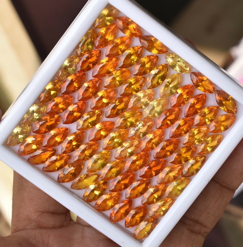 25 Pcs Natural Yellow Golden Sapphire Marquise 10 x7mm Stunning Treated Gemstone gallery