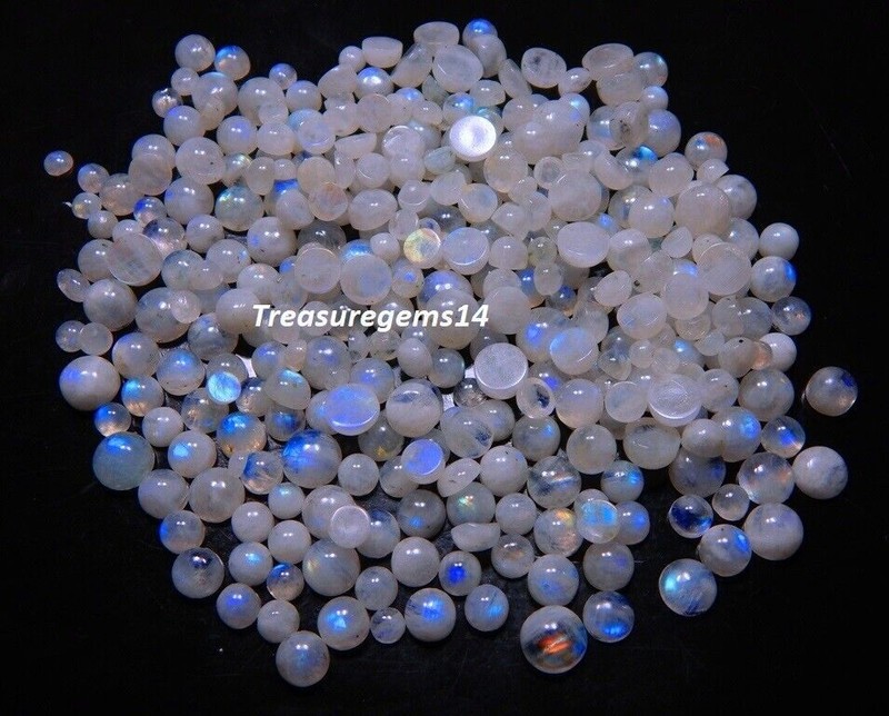 150 Crt WHOLESALE LOT NATURAL BLUE MOONSTONE CALIBRATED ROUND CABOCHON GEMSTONE