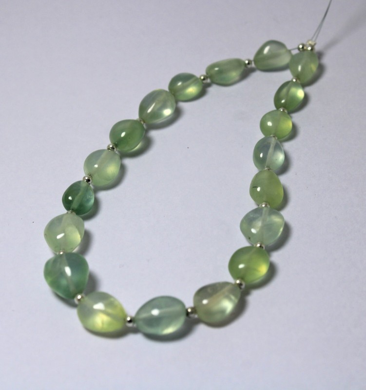 70 Ct 5x8 to 5x11 MM Natural Light Green Smooth Tumble 8 Inch Necklace Gemstone gallery