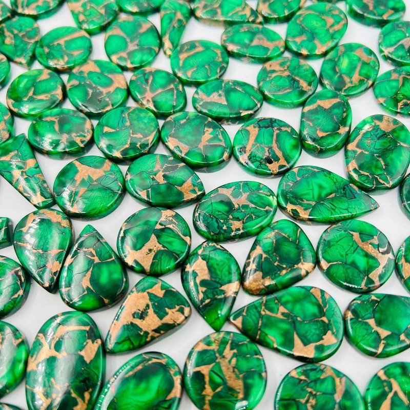AAA+ Green Rose Copper Turquoise Cabochon Good Quality Genuine Stone Free Form