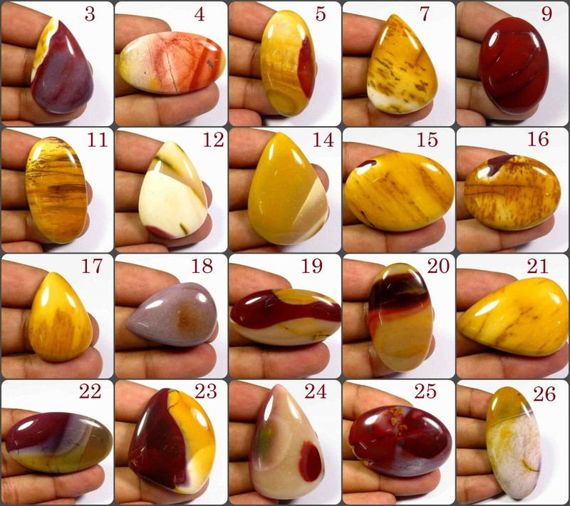NATURAL MULTI COLOR MOOKAITE JASPER CABOCHON LOOSE OVAL, PEAR GEMSTONE MK-C