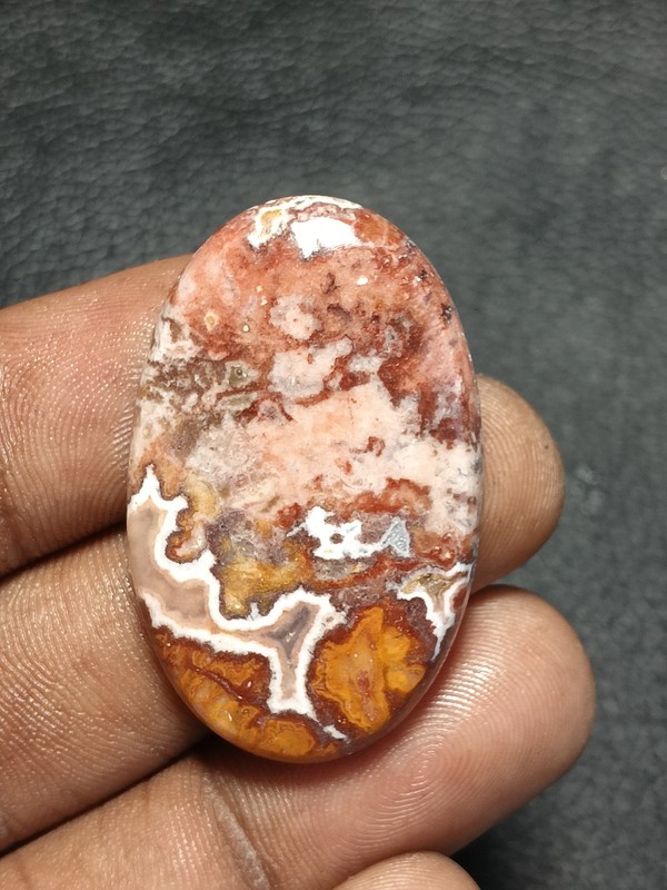 50 Cts. Rosita Jasper Cabochon For Wire Wrap Macrame Jewelry Making Stone Gift.