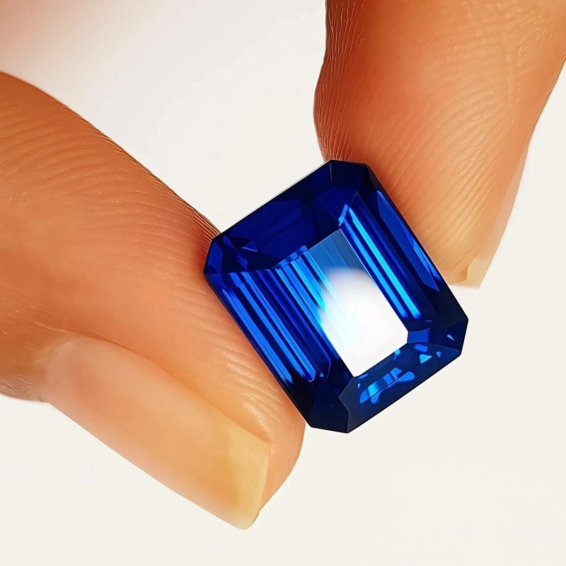 Natural Blue Sapphire Flawless 19 Ct Emerald Cut AGL Certified Loose Gemstone
