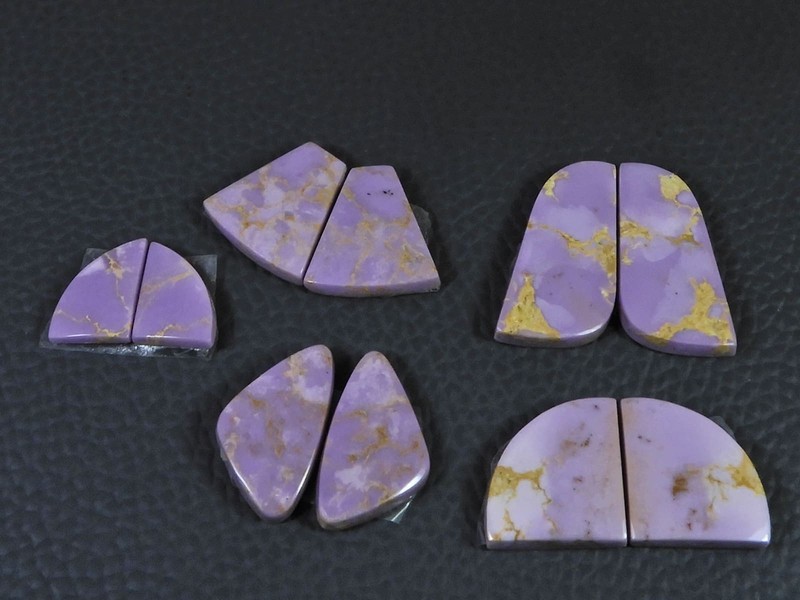 63Cts.Natural Phosphosiderite Matched Pair Fancy Cabachon Gemstone 5Pair Lot k84