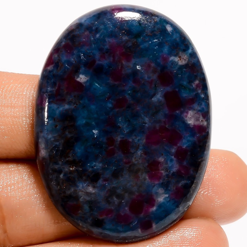 100% Natural Ruby Kyanite Oval Shape Cabochon Gemstone 85 Ct. 40X30X5 mm UG-1291