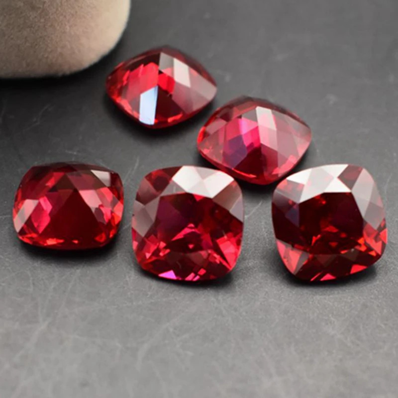 Lab-grown Ruby 0.5-10ct Cushion Cut AGL VVS1 Loose Gemstone for Jewelry DIY gallery