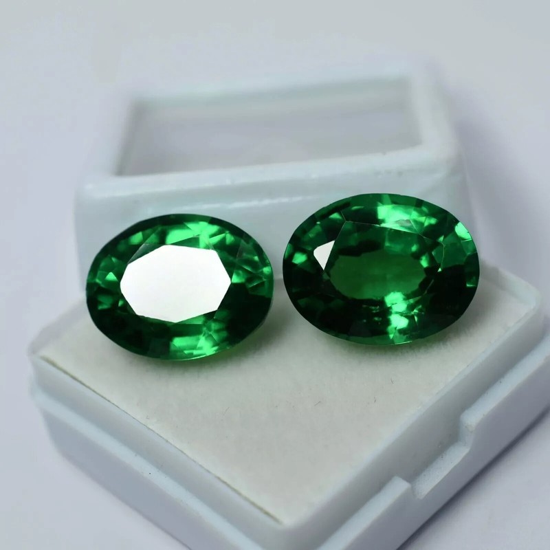 Natural Colombian Emerald Pair 19.60 Ct Loose Gemstone EGL CERTIFIED Oval Cut
