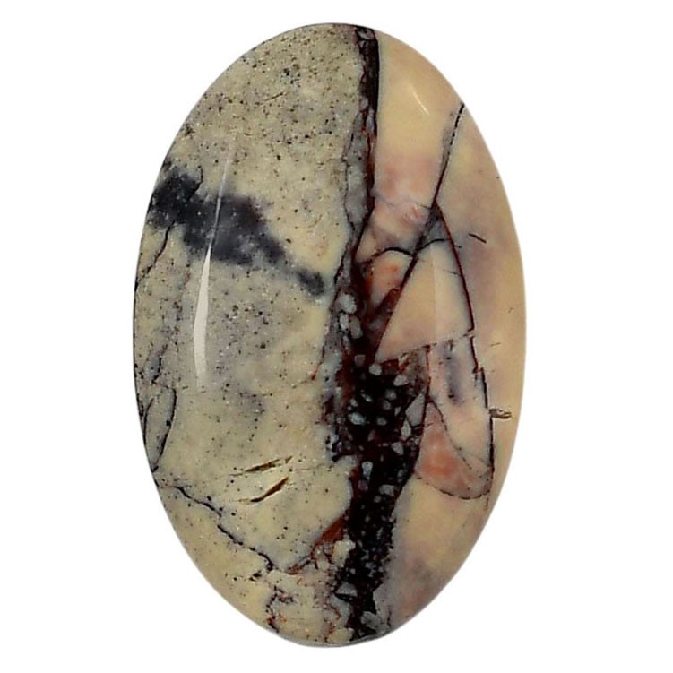 Porcelain Jasper 10.4×32.45×5.8 mm Oval Shape Polished Gemstone LS91-05730