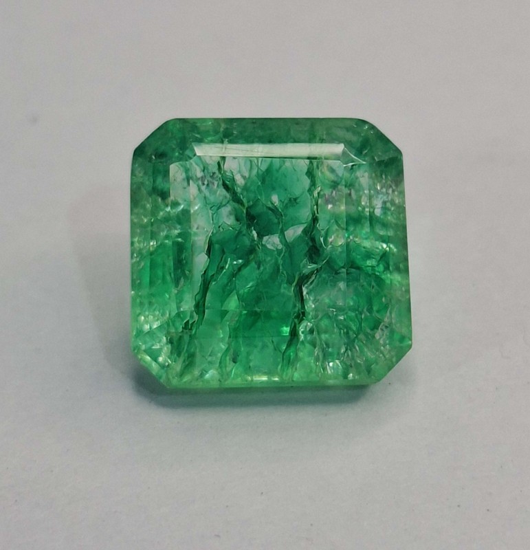 Light Green Colombian Emerald Asscher Cut 8-10 Ct Natural Loose Gemstone SB697
