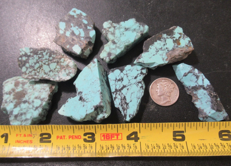 ARIZONA TURQUOISE SLABBED STONES 360tcw. 35mm X 25mm to 38mm X 29mm #832