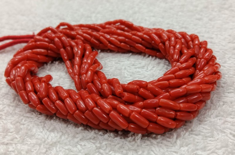 16"INCHES 100%!! Natural Italian Coral....Micro Smooth Drum Beads...AAA quality. gallery