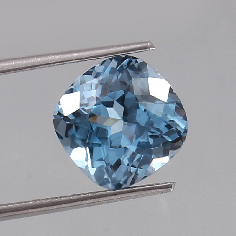 AAA Natural Sky Blue Brazilian Aquamarine Cushion Cut Loose Gemstone 10×10 MM