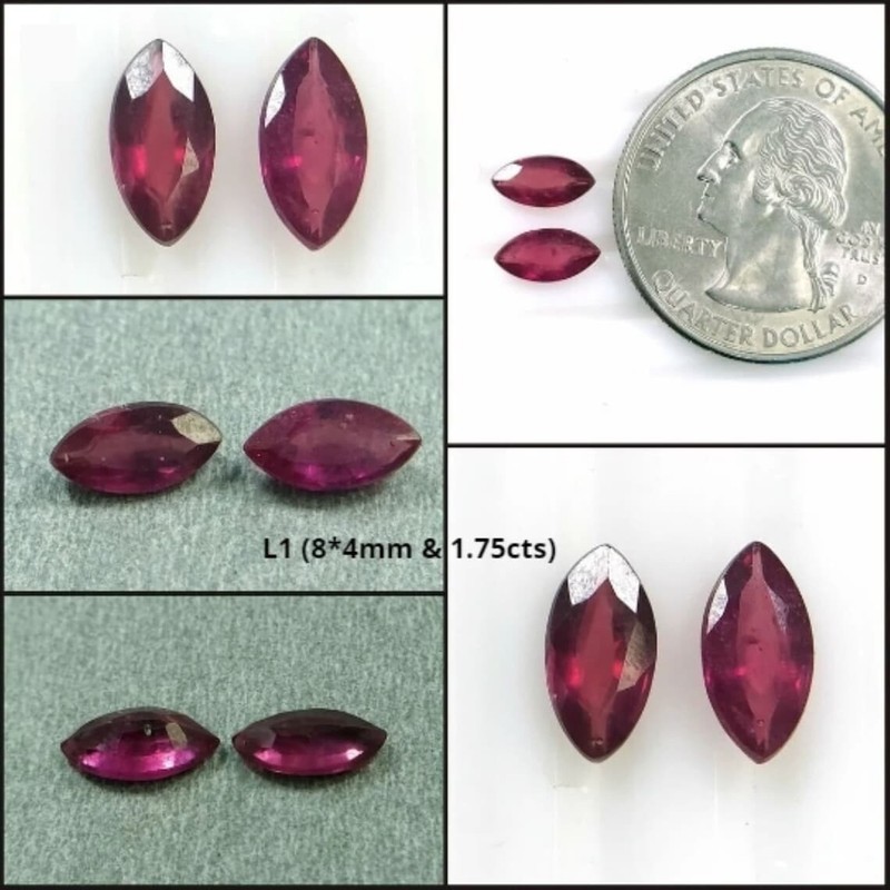 Beautiful Glass Filled Pinkish Red Ruby Gemstone Marquise Shape 8*4mm Lots