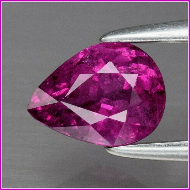 Pear Natural Pinkish Purple Rhodolite, Tanzania Oval Shape, Gemstone Unheated!