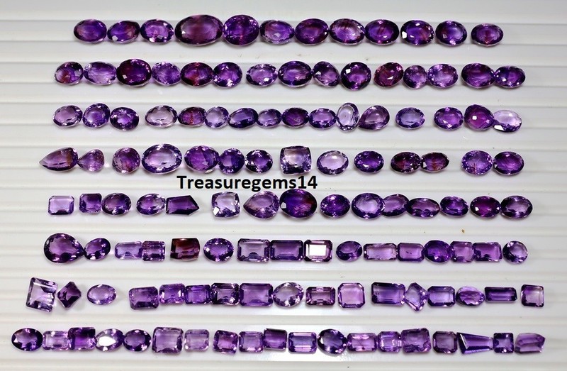 250 CT WHOLESALE LOT RING SIZE NATURAL VVS AMETHYST CUT FACETED LOOSE GEMSTONE gallery