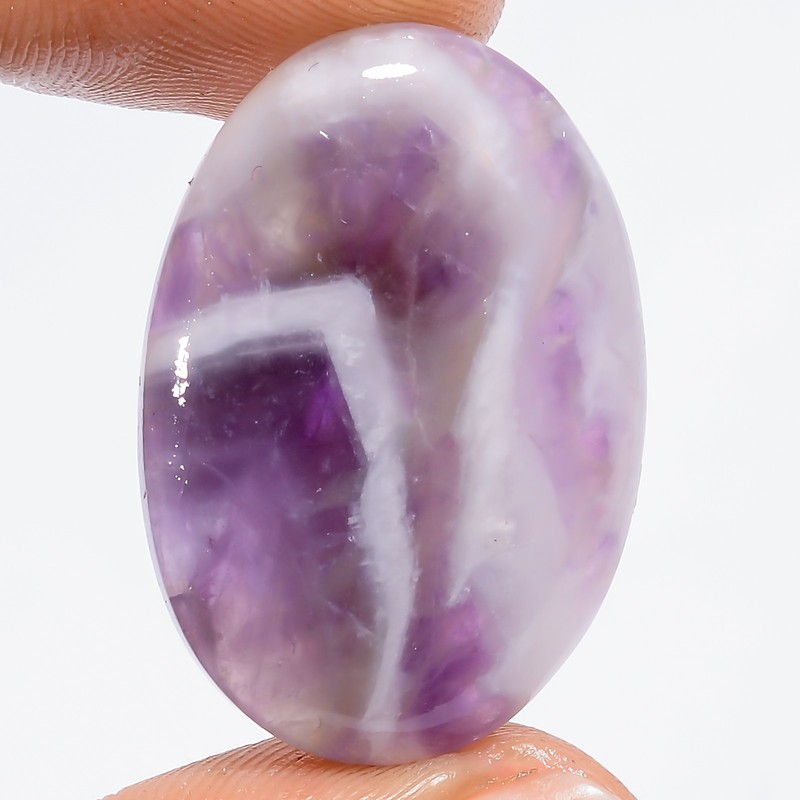 100% Natural Chevron Amethyst Oval Cabochon Gemstone 29.5 Ct 29X19X5 mm GC-38704