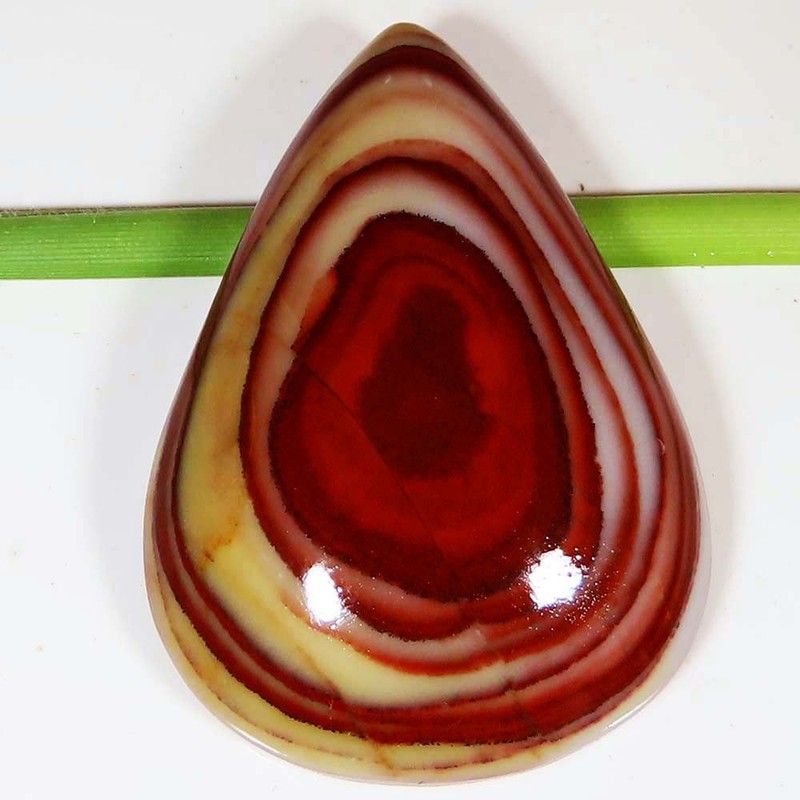 (34X49X12 MM) 150.85 Carat. NATURAL RED EYE AGATE PEAR CABOCHON LOOSE GEMSTONE