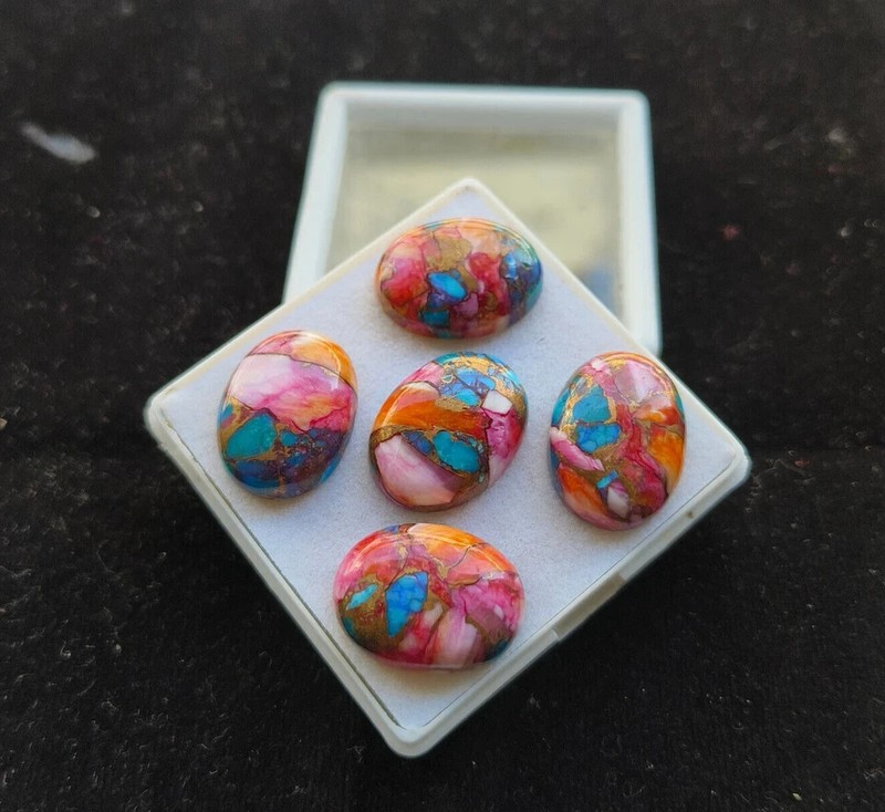 AAA+ Spiny Purple Daliha Copper Turquoise Cabochon Oval Shape Loose Gemstone