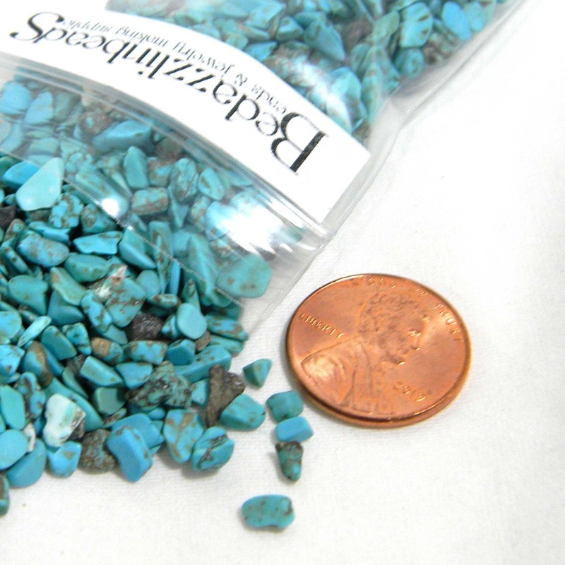 50 Grams of Natural Turquoise Blue Howlite 2mm – 9mm Stone Embellishment Chips