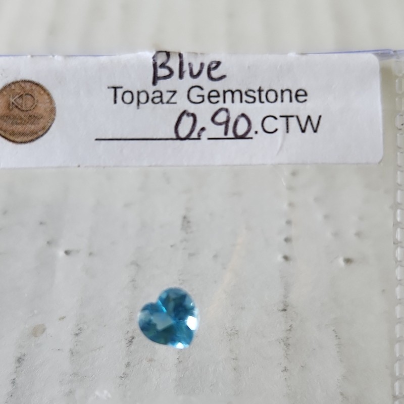 Blue Topaz Blue Heart Cut Loose Gemstone, 1 Piece, 0.90 CTW Uncertified
