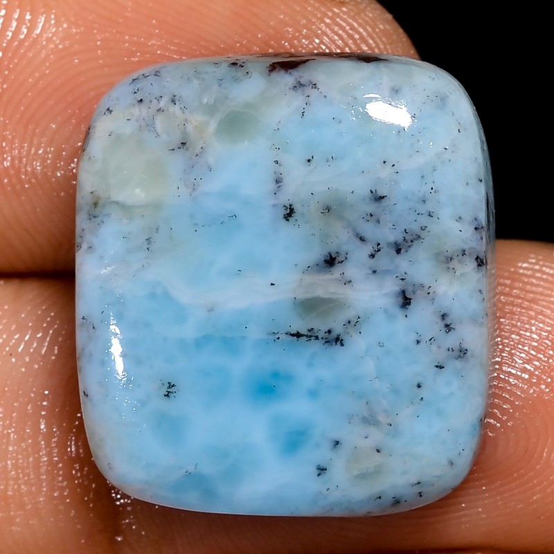100% Natural Larimar Radiant Shape Cabochon Gemstone 21 Ct. 19X17X5 mm EE-32183