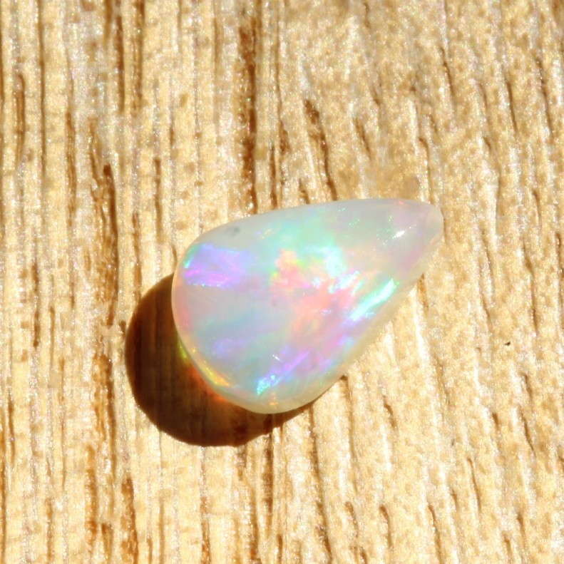 0.66ct 8.9 x 5 pear Australian opal natural solid white / light opal loose stone gallery