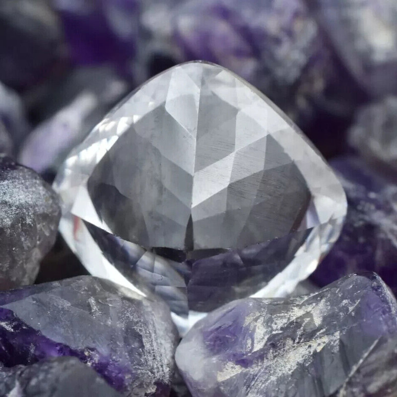 80 Ct Natural White Sapphire Cushion Cut Certified Gemstone With Free Shipping gallery
