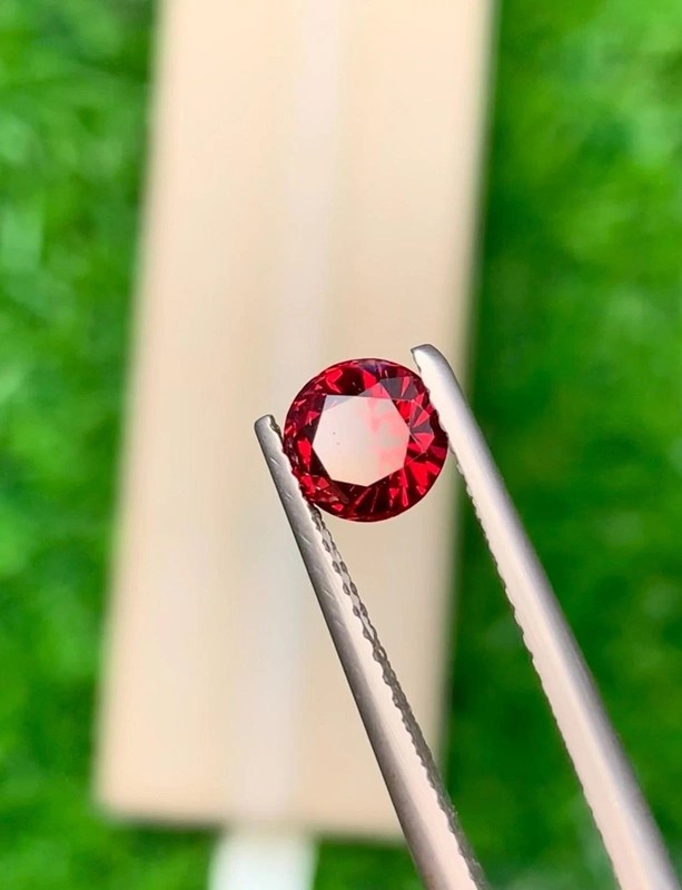 Natural 8x8 Rare Mozambique Red Ruby Round Cut Certified Loose Gemstone