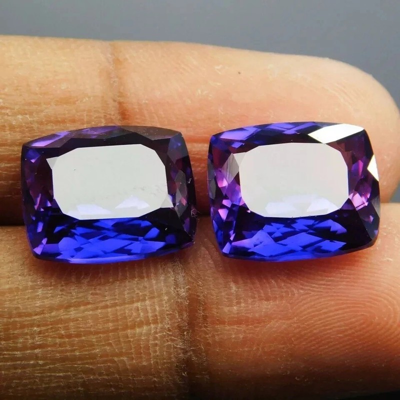 Extremely Natural A+ PURPLE Tanzanite 16Ct Cushion Cut CERTIFIED Loose Gemstone