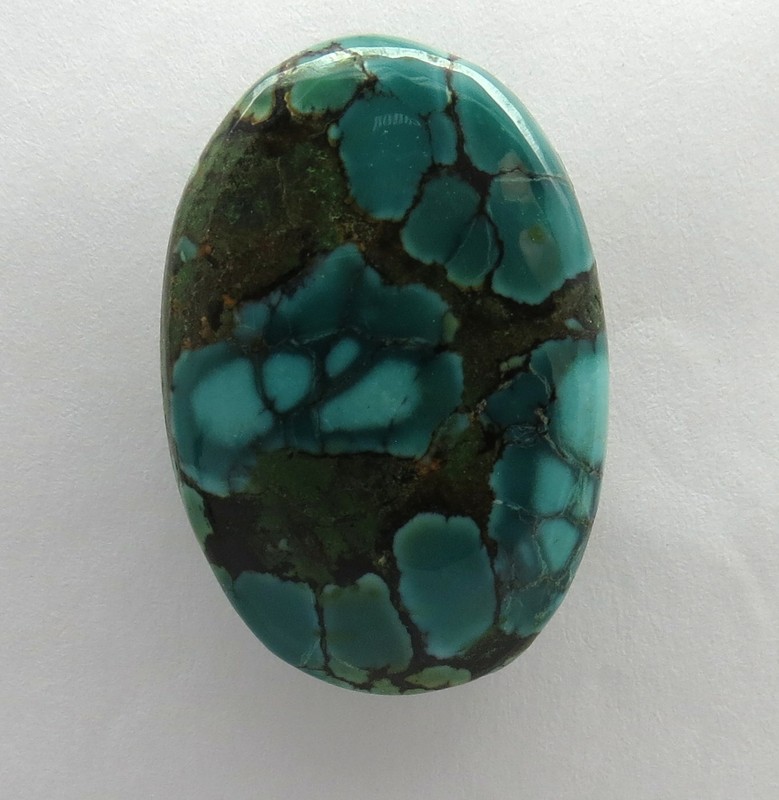01 Natural Gemstone Tibetan Turquoise Oval 27x18x6mm Cabochon 34 carats Cabochon