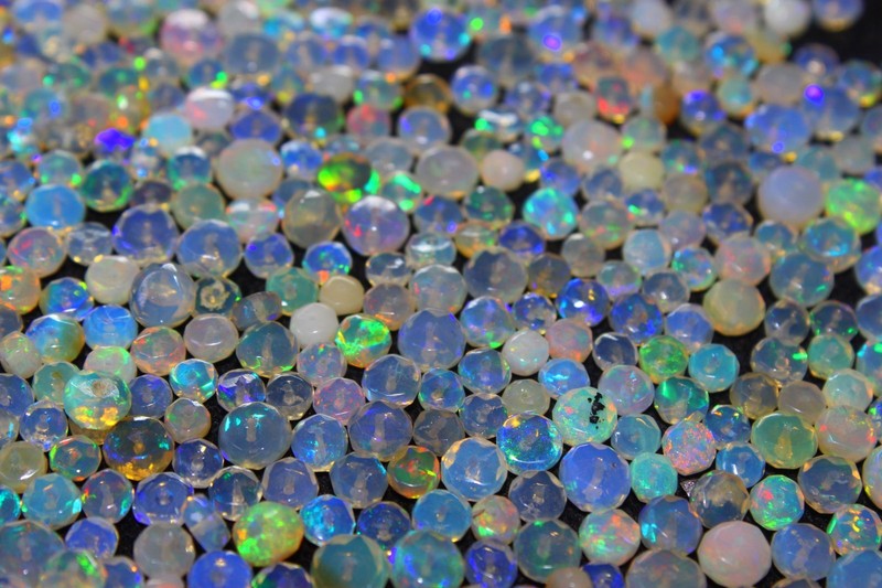 AAA+ Natural Welo Ethiopian Opal Faceted Rondelle Loose Gemstone Beads 4-6 MM gallery