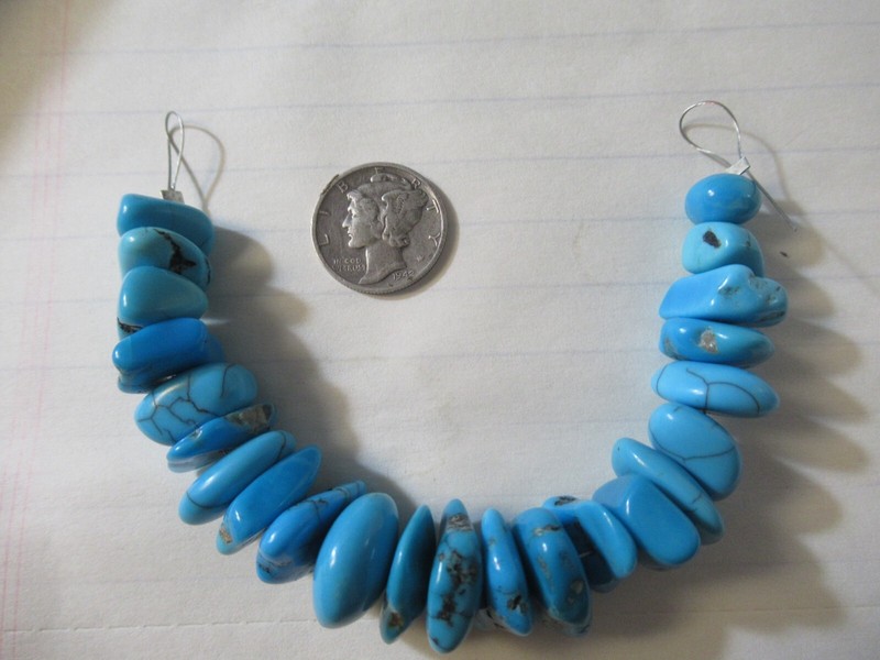 SLEEPING BEAUTY TURQUOISE 5 INCH STRAND DRILLED 9mm X 8mm TO 16mm X 14mm #526 gallery