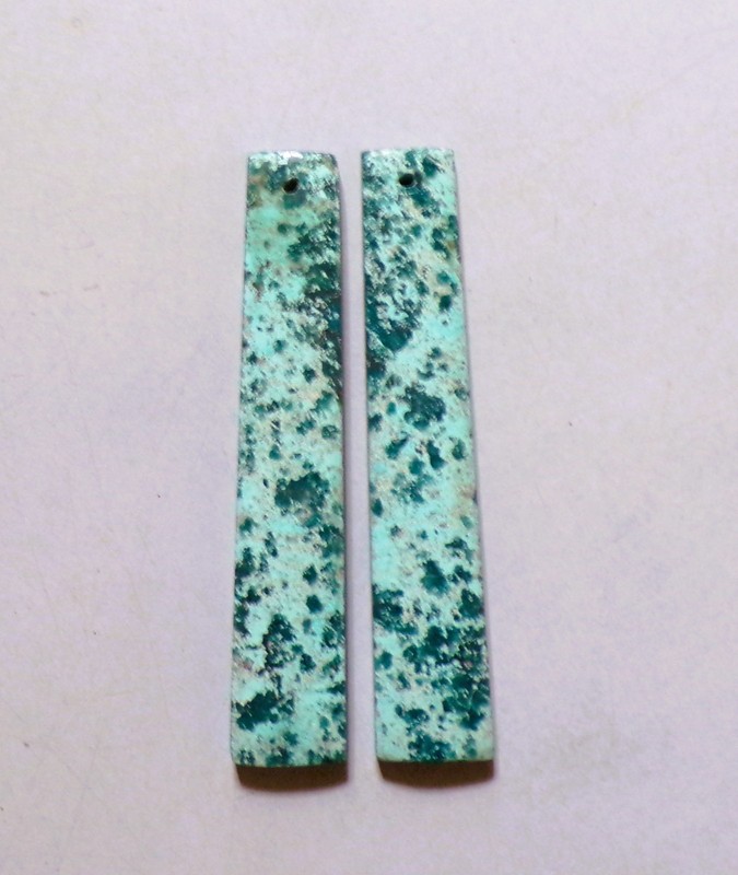 42.60 Cts Natural Shattuckite Drilled Cabochon Match Pair Gemstone 58X11MM 47