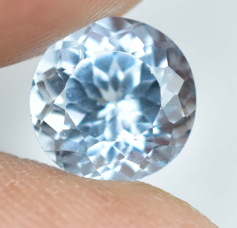 3.90 Ct Natural Namibia Jeremejevite Flawless Certified Round Loose Gemstone gallery