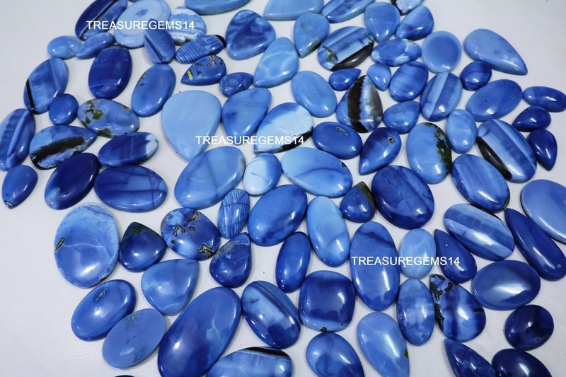 Blue Owyhee Opal 250 Crt Wholesale Lot Top Quality Natural Cabochon Gemstone AAA gallery