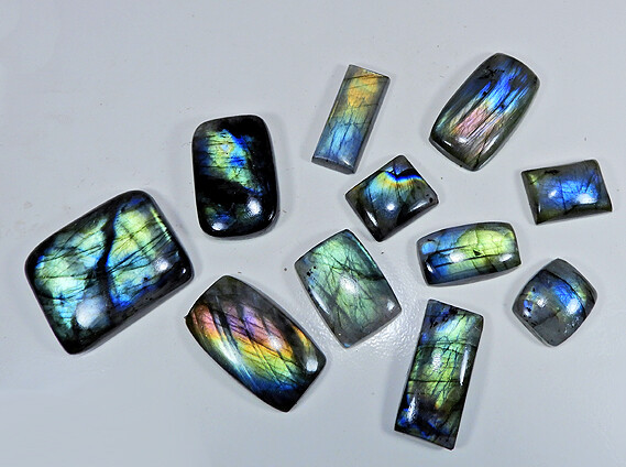 NATURAL MULTI LABRADORITE OCTAGON SHAPE CABOCHON LOOSE GEMSTONE WHOLESALELOT ZB1 gallery