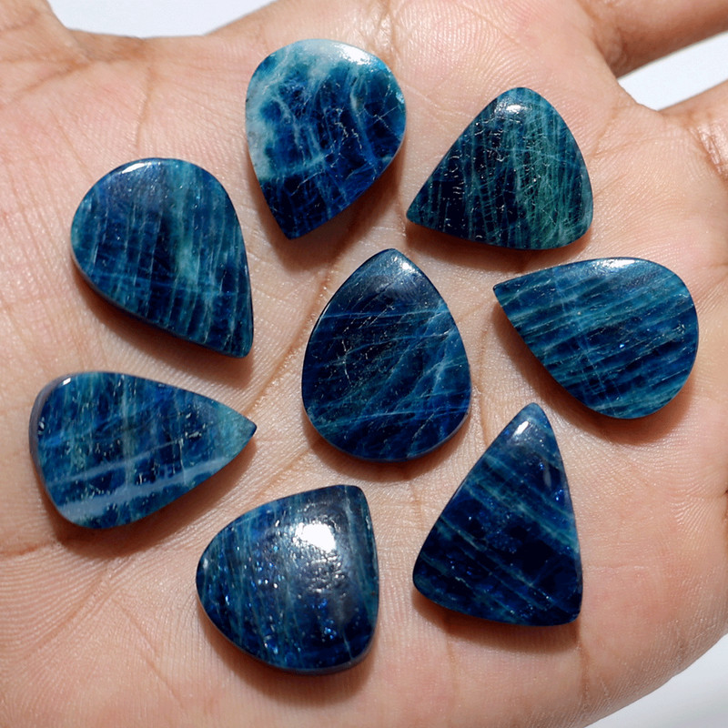 Deep Ocean Drops~ 8 PC Natural Afghanite AAA Grade 20mm-22mm Cabochon Collection