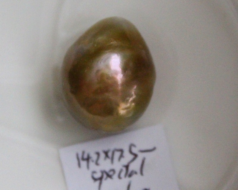 special color 17.5×14.2mm Aurora Japanese kasumi pearl half hole drilled gallery