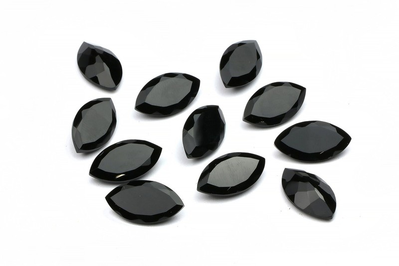 Natural Black Onyx Marquise Faceted Cut 6x12mm To 12x24mm Loose Gemstone