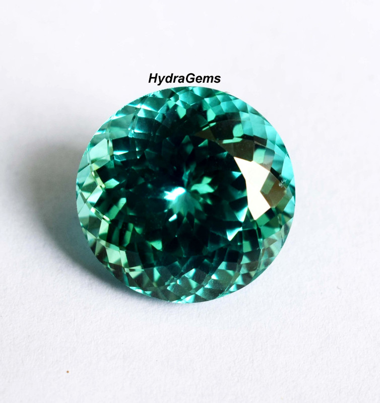 27-28 Ct Natural Montana Bluish Green Sapphire Big Size Round Cut Gemstone gallery