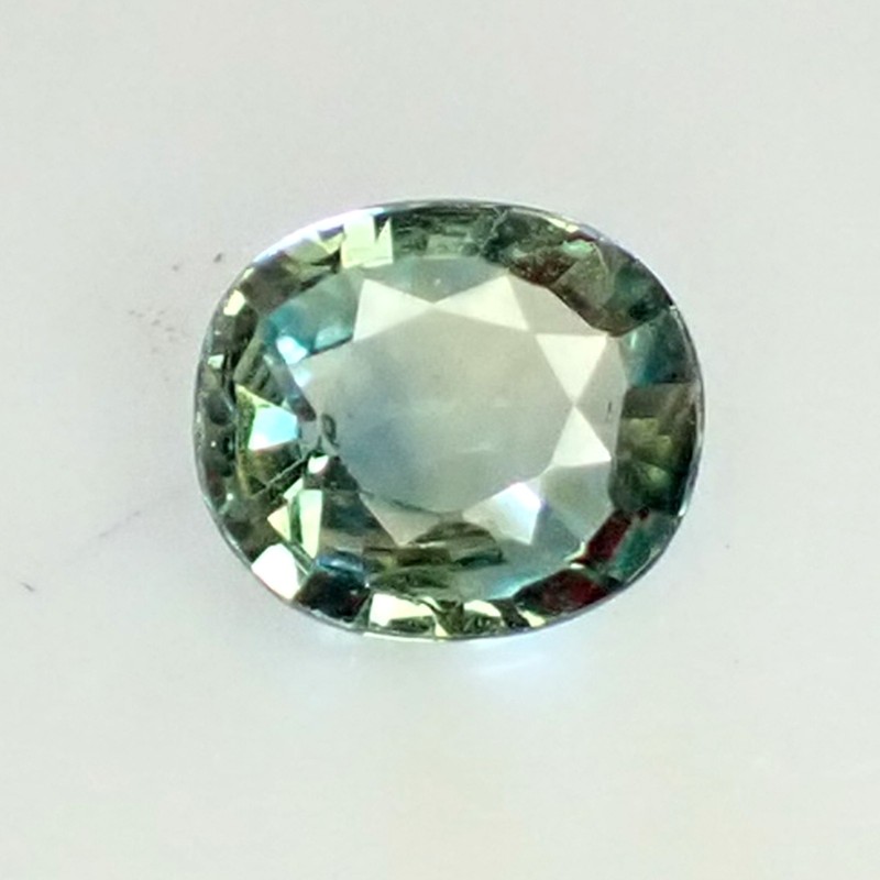 0.42ct Oval 5.0×4.3mm Teal Blue Green Rare Natural Australian Parti Sapphire