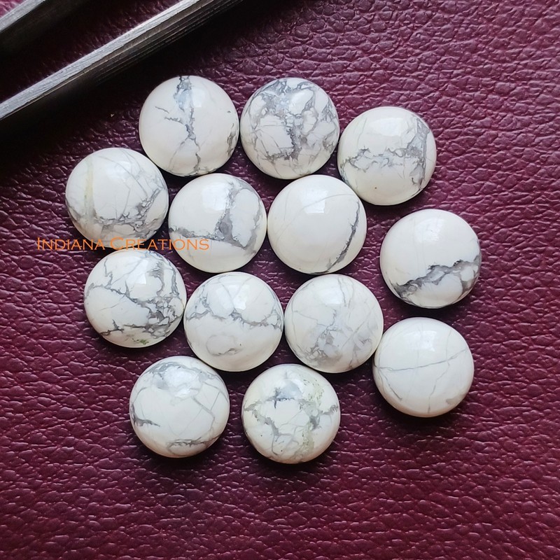 White Howlite Round Cabochon 5mm To 20mm Natural Loose Gemstone