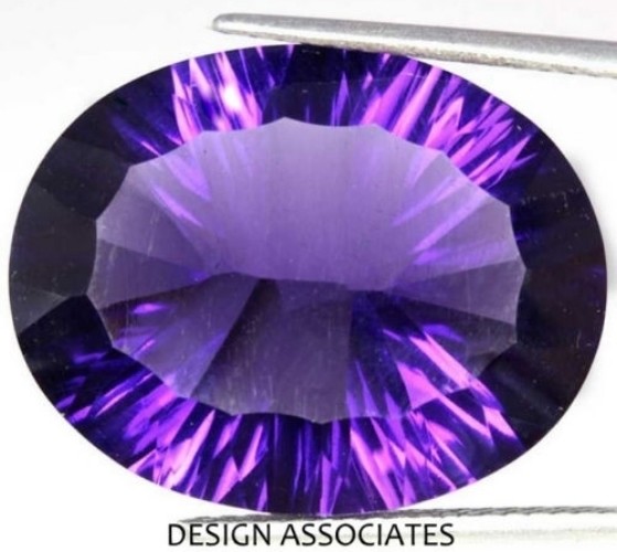 AFRICAN AMETHYST 9 x 7 MM OVAL CONCAVE CUT ALL NATURAL AAA