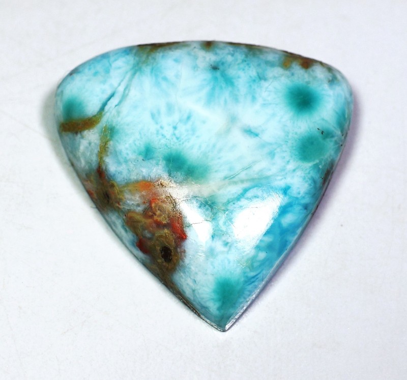 52 Ct 8X29X30 mm Natural Designer Blue Larimar Pear Cabochon Gemstone HR-82