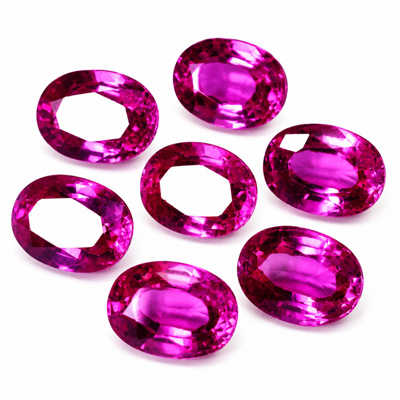 Natural Hot Pink Sapphire CERTIFIED Gemstone Oval Cut Lot Ring Size Certified