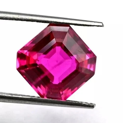 11 Ct+ Natural Certified Pink Ruby Asscher Cut Mozambique Loose Gemstone gallery