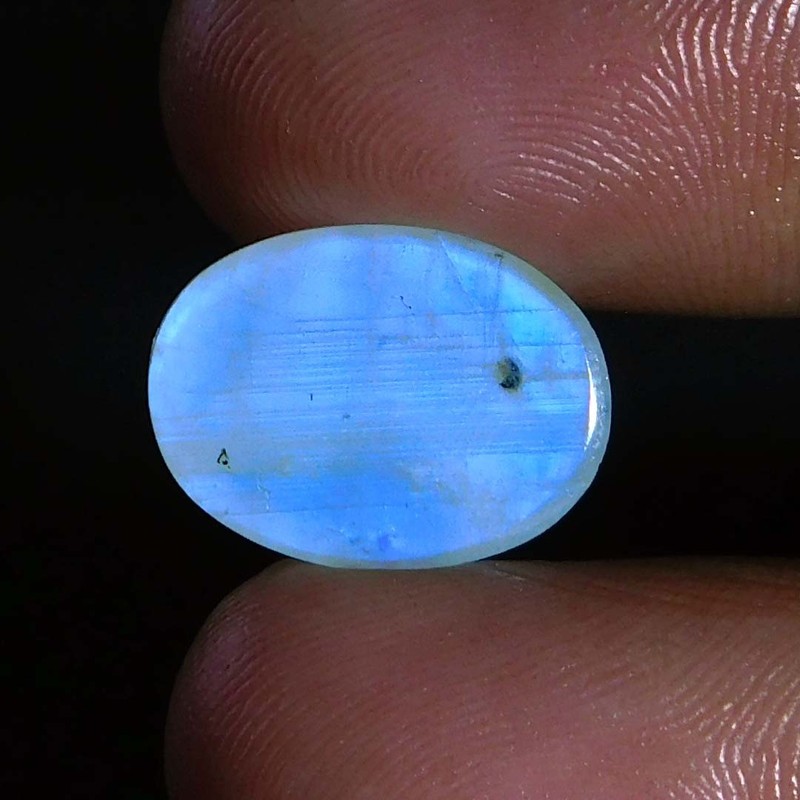 White Rainbow MOONSTONE Oval Cabochon Natural Loose Gemstone 16x12x06 mm 9.40Ct gallery