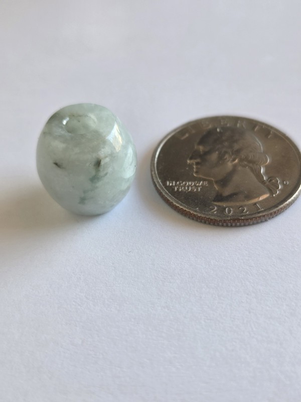 Natural Burmese Jadeite Jade Barrel Bead 14 x 15mm Large Hole 1pc gallery
