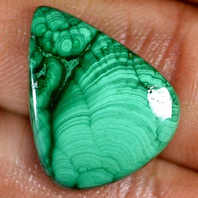27.90 Cts Superior Malachite 100% Natural Cabochon Loose Gemstone 19x24x05mm E26